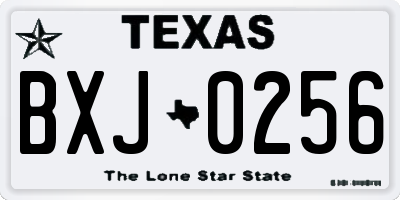 TX license plate BXJ0256