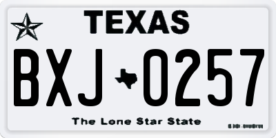 TX license plate BXJ0257