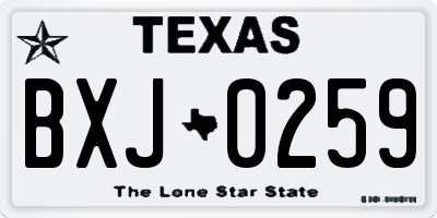 TX license plate BXJ0259