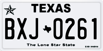 TX license plate BXJ0261