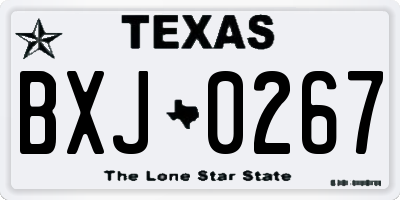 TX license plate BXJ0267