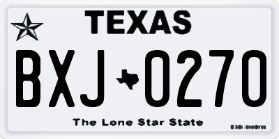 TX license plate BXJ0270