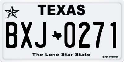TX license plate BXJ0271