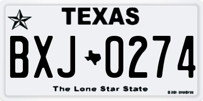 TX license plate BXJ0274