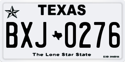TX license plate BXJ0276