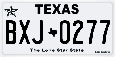 TX license plate BXJ0277