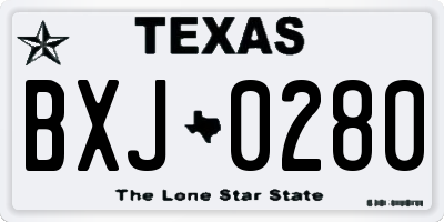 TX license plate BXJ0280