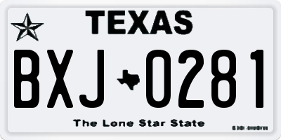 TX license plate BXJ0281