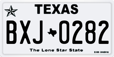 TX license plate BXJ0282