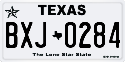 TX license plate BXJ0284