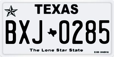TX license plate BXJ0285