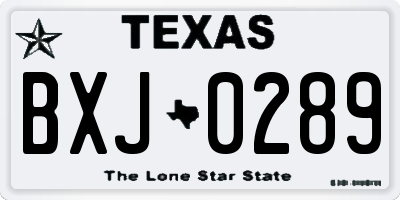 TX license plate BXJ0289
