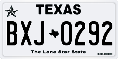 TX license plate BXJ0292