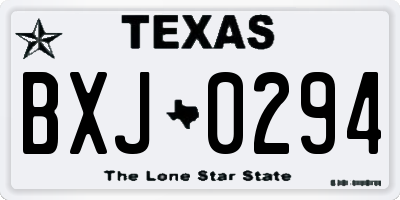 TX license plate BXJ0294