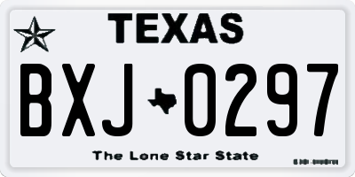 TX license plate BXJ0297