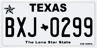 TX license plate BXJ0299