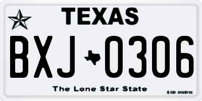TX license plate BXJ0306