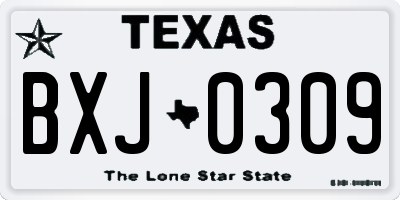 TX license plate BXJ0309
