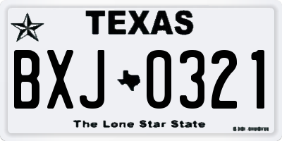 TX license plate BXJ0321