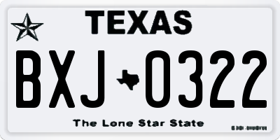 TX license plate BXJ0322