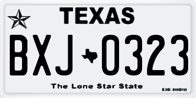 TX license plate BXJ0323