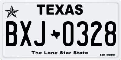 TX license plate BXJ0328