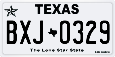 TX license plate BXJ0329