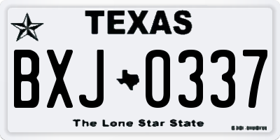 TX license plate BXJ0337