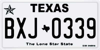 TX license plate BXJ0339