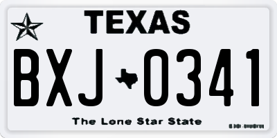 TX license plate BXJ0341