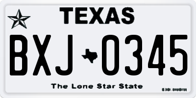 TX license plate BXJ0345