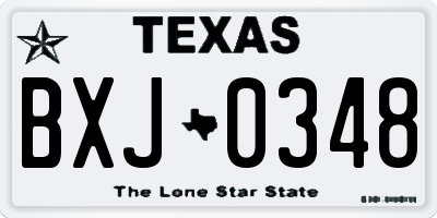TX license plate BXJ0348