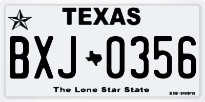 TX license plate BXJ0356