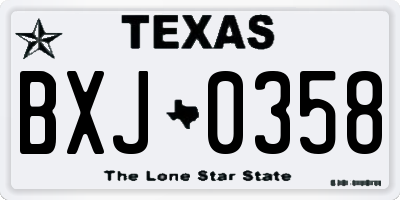 TX license plate BXJ0358