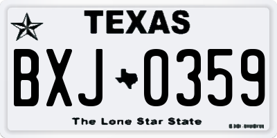TX license plate BXJ0359