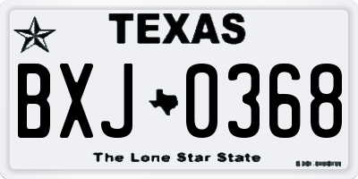 TX license plate BXJ0368