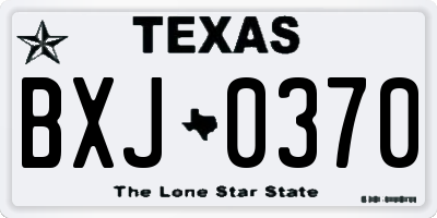 TX license plate BXJ0370