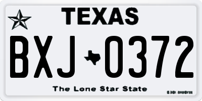 TX license plate BXJ0372