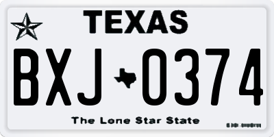 TX license plate BXJ0374