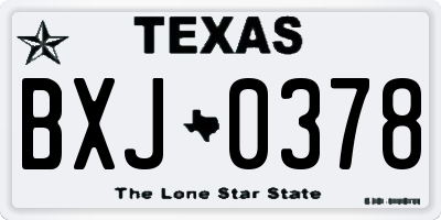 TX license plate BXJ0378