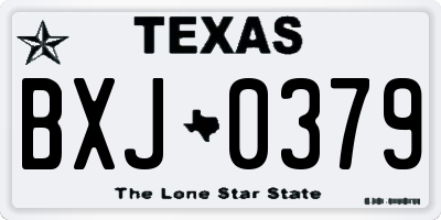 TX license plate BXJ0379