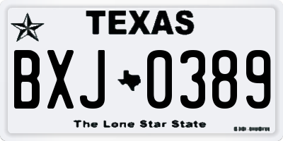 TX license plate BXJ0389