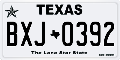TX license plate BXJ0392