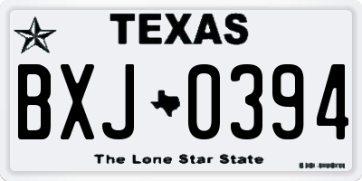 TX license plate BXJ0394