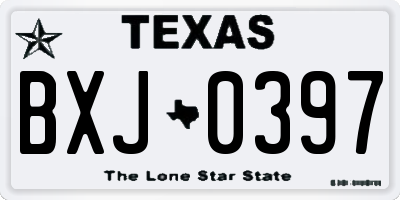 TX license plate BXJ0397