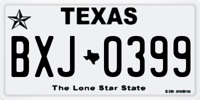 TX license plate BXJ0399