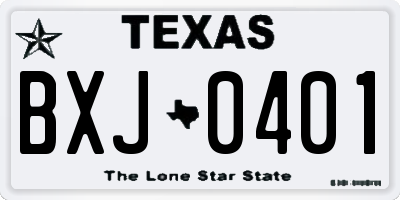 TX license plate BXJ0401