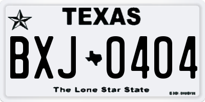 TX license plate BXJ0404