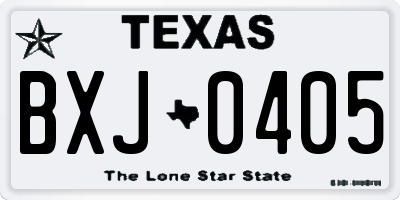 TX license plate BXJ0405