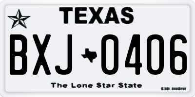 TX license plate BXJ0406